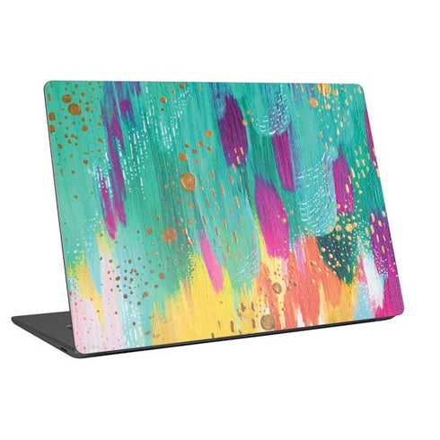 Turquoise Brush Stroke by Etta Vee Laptop Skins